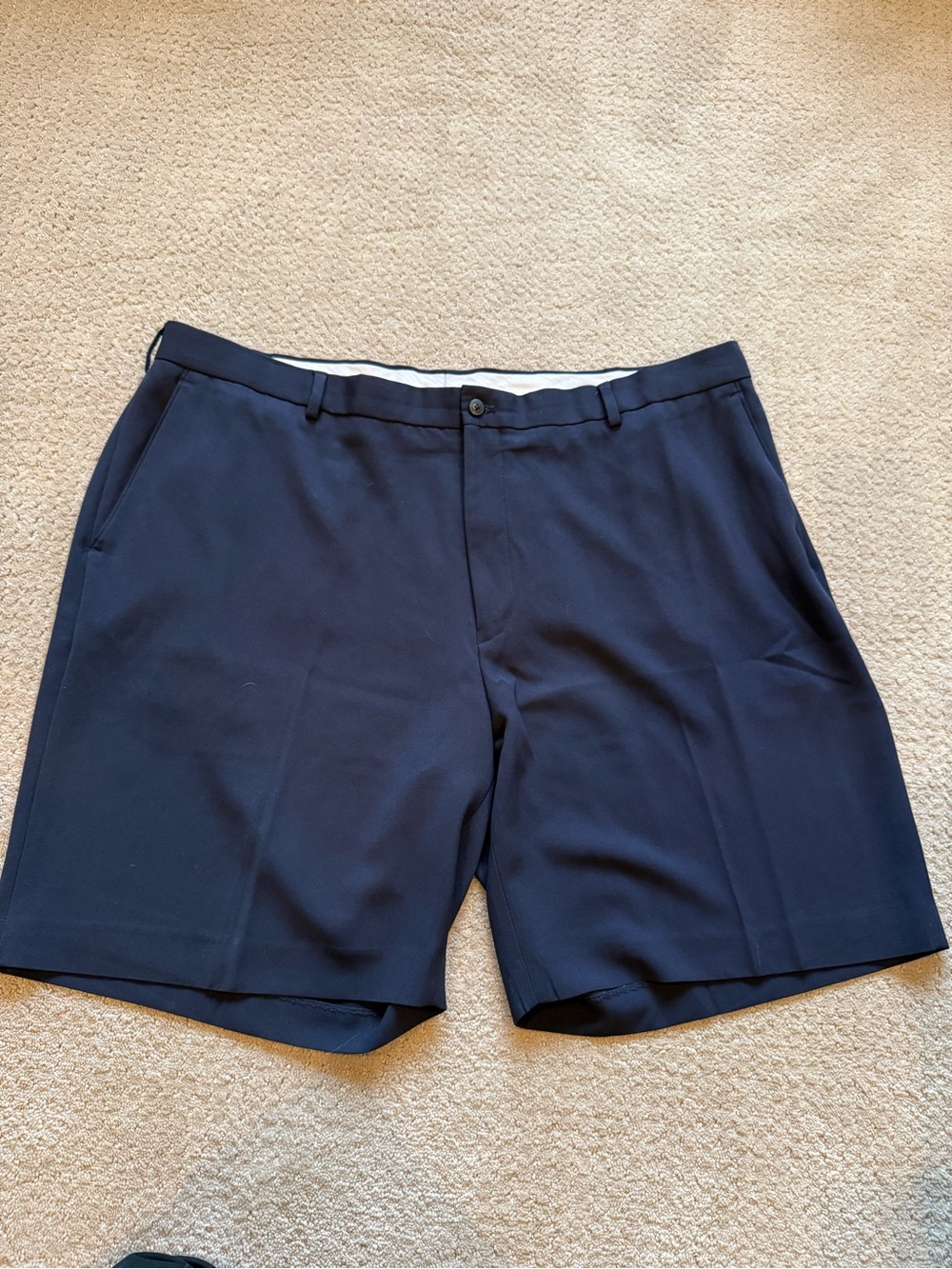 Alan Flusser Navy Blue Flat-Front Men's Shorts